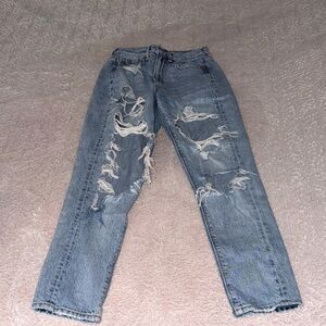 Women’s American Eagle Outfitters Ripped Blue Mom Jeans